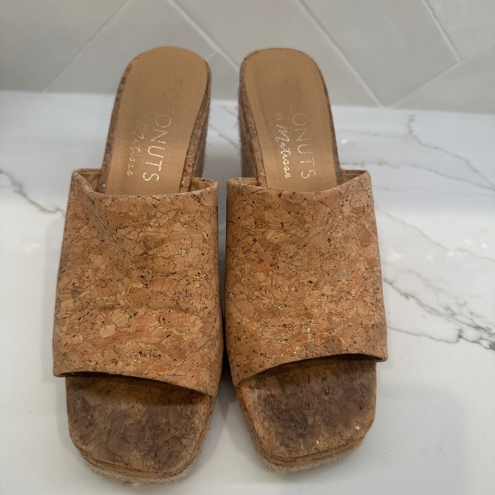 Coconuts by Matisse Audrey Cork Wedge Sandals 8 - Picture 5 of 6